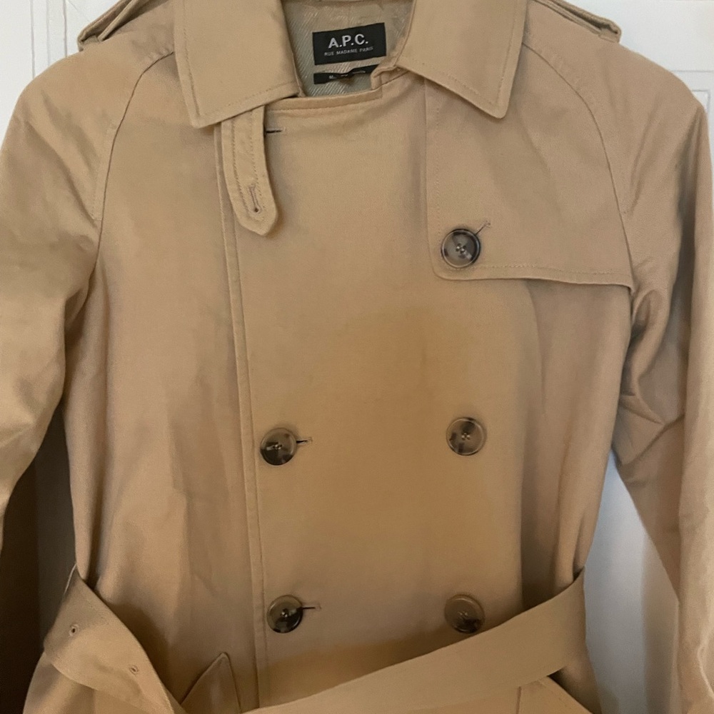APC Classic Cotton Tan Trench Coat - Picture 7 of 7